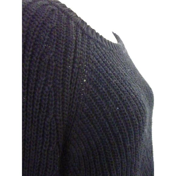 Madewell Black Cable Knit Cotton Sweater Pullover Medium - Picture 4 of 6